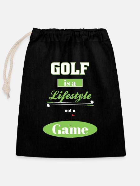 Golf Lifestyle - Verschließbarer Geschenkbeutel aus Baumwolle (25x30cm) - Schwarz