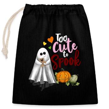 Trop mignon pour effrayer le fantôme blanc - Sac cadeau en coton avec cordon (25 x 30 cm) - noir - Devant