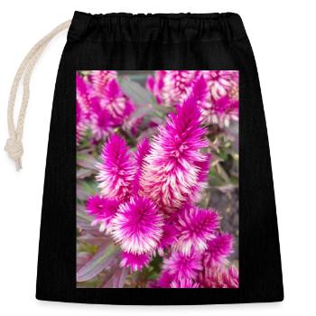cockscomb also silver cock's Celosia - Closable cotton gift bag (25x30cm) - black - Front