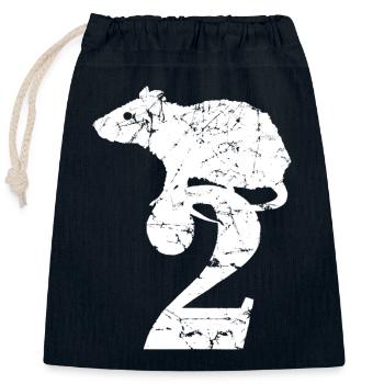 PUNKROCK rats nr. 2 - look usagé - souris - rat - Sac cadeau en coton avec cordon (25 x 30 cm) - bleu marine - Devant