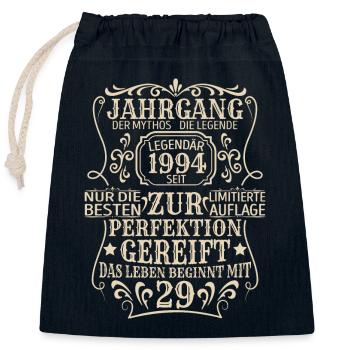 Geburtstagsgeschenk Geboren 1994 29 Jahre - Verschließbarer Geschenkbeutel aus Baumwolle (25x30cm) - Navy - Vorne