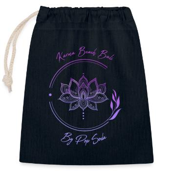 Lotus Flower Karma Beach Purple - Closable cotton gift bag (25x30cm) - navy - Front