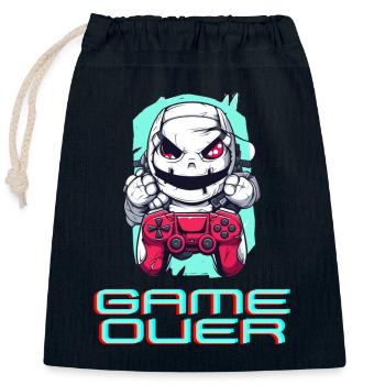 game over - Verschließbarer Geschenkbeutel aus Baumwolle (25x30cm) - Navy - Vorne