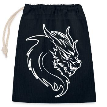 Drache Drachen Fantasie Mythologie - Verschließbarer Geschenkbeutel aus Baumwolle (25x30cm) - Navy - Vorne