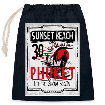Conception de t-shirt de plage - Sac cadeau en coton avec cordon (25 x 30 cm) - bleu marine - Devant