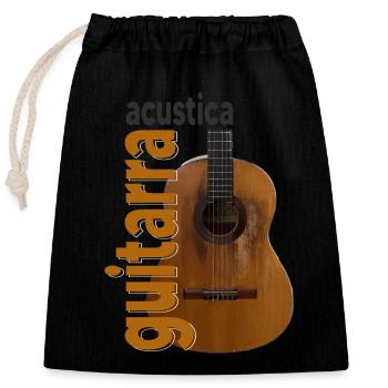 Guitarra Acustica - Closable cotton gift bag (25x30cm) - black - Front
