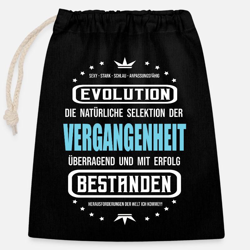 Passé, Évolution, Développement - Sac cadeau en coton avec cordon (25 x 30 cm) - noir