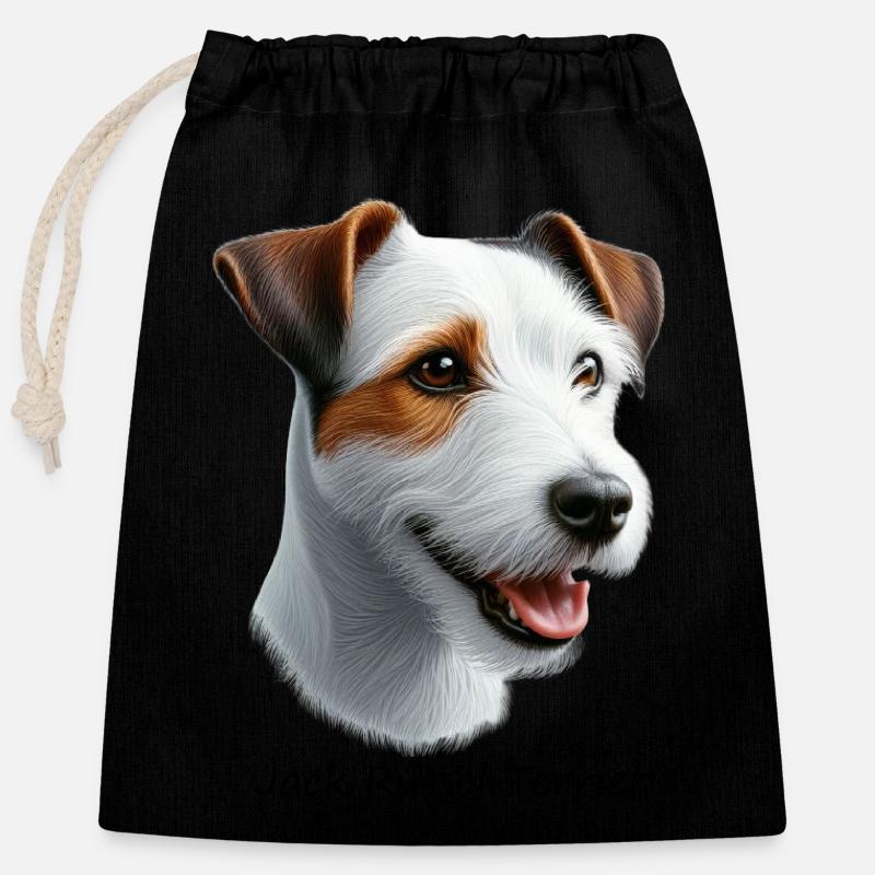 FFF - Verschließbarer Geschenkbeutel aus Baumwolle (25x30cm) - Schwarz