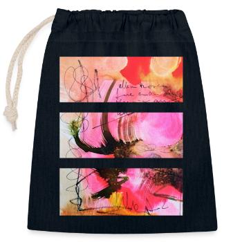 Art abstrait dans les tons roses et noirs - Sac cadeau en coton avec cordon (25 x 30 cm) - bleu marine - Devant