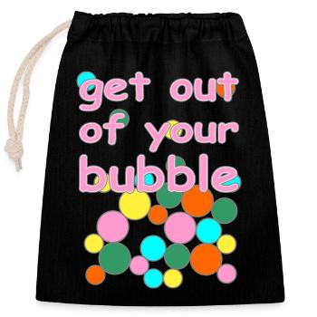 bubble englische Version - Verschließbarer Geschenkbeutel aus Baumwolle (25x30cm) - Schwarz - Vorne