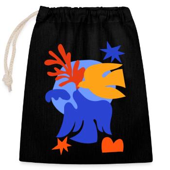 Peace - Closable cotton gift bag (25x30cm) - black - Front