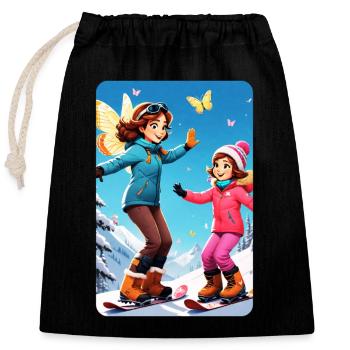 personalisiertes Design-Muttergeschenk - Verschließbarer Geschenkbeutel aus Baumwolle (25x30cm) - Schwarz - Vorne