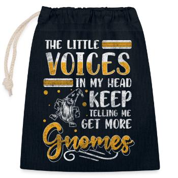 Dwarf Garden - Closable cotton gift bag (25x30cm) - navy - Front