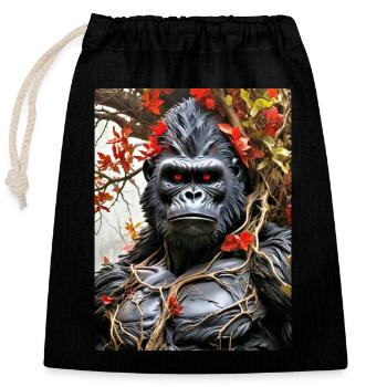 Spooky Plants Gorilla 1.8 - Closable cotton gift bag (25x30cm) - black - Front