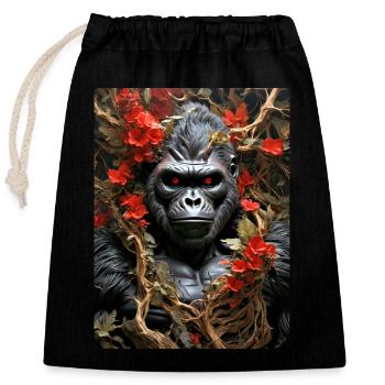 Spooky Plants Gorilla 1.11 - Closable cotton gift bag (25x30cm) - black - Front