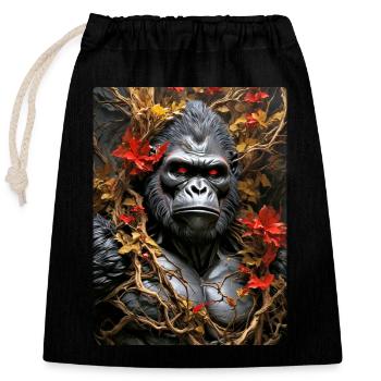 Spooky Plants Gorilla 1.4 - Closable cotton gift bag (25x30cm) - black - Front