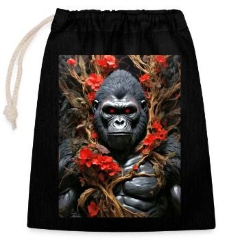 Spooky Plants Gorilla 1.9 - Closable cotton gift bag (25x30cm) - black - Front