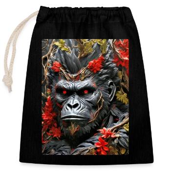 Spooky Plants Gorilla 1.3 - Closable cotton gift bag (25x30cm) - black - Front