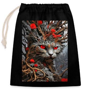 Spooky Plants Cat 1.7 - Closable cotton gift bag (25x30cm) - black - Front