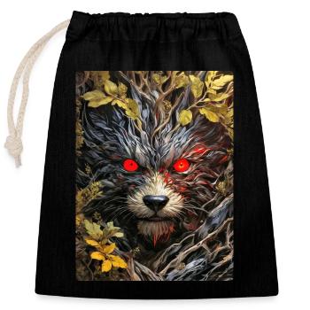 Spooky Plants Dog 1.1 - Closable cotton gift bag (25x30cm) - black - Front