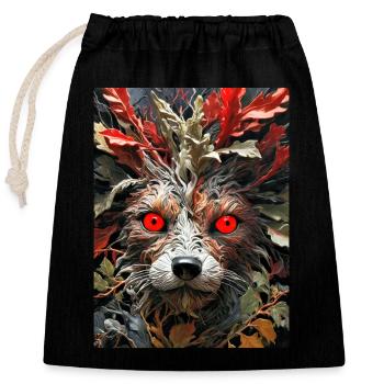 Spooky Plants Dog 1.3 - Closable cotton gift bag (25x30cm) - black - Front