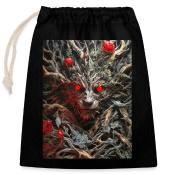 Spooky Plants Dog 1.2 - Closable cotton gift bag (25x30cm) - black - Front