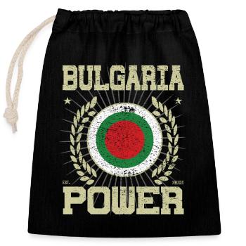 Design Cool Bulgarie - Sac cadeau en coton avec cordon (25 x 30 cm) - noir - Devant