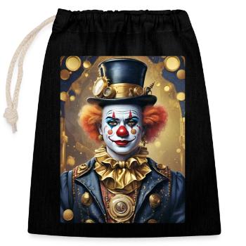 Clown Steampunk 1.18 - Sac cadeau en coton avec cordon (25 x 30 cm) - noir - Devant