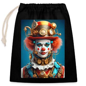 Clown Steampunk 1.4 - Sac cadeau en coton avec cordon (25 x 30 cm) - noir - Devant