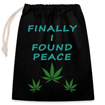 I found peace in mary - Closable cotton gift bag (25x30cm) - black - Front