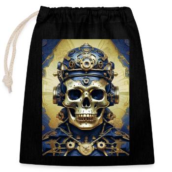 Steampunk Skull 1.3 - Verschließbarer Geschenkbeutel aus Baumwolle (25x30cm) - Schwarz - Vorne