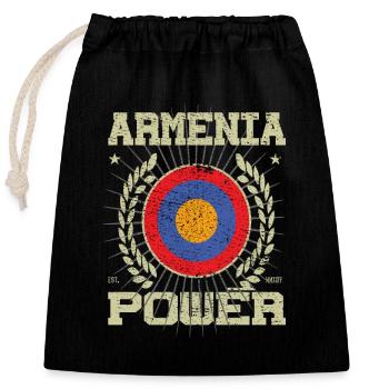 Cool Arménie, Design - Sac cadeau en coton avec cordon (25 x 30 cm) - noir - Devant