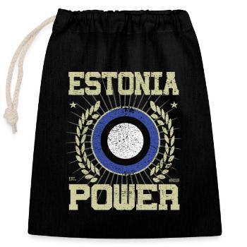 Cool Estonie, Design - Sac cadeau en coton avec cordon (25 x 30 cm) - noir - Devant