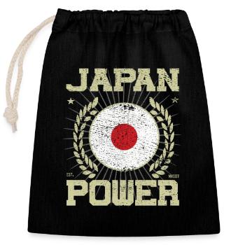 Design japonais cool - Sac cadeau en coton avec cordon (25 x 30 cm) - noir - Devant