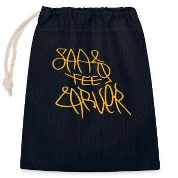 Saas Fee Carver - Closable cotton gift bag (25x30cm) - navy - Front