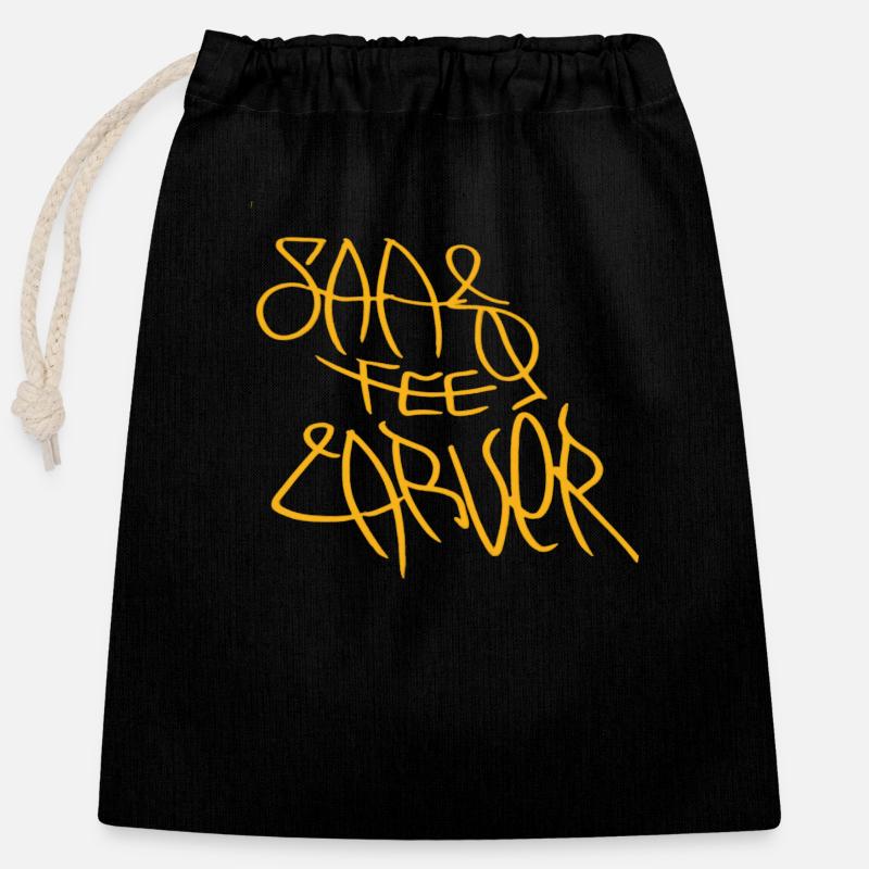 Sculpteur de Saas Fee - Sac cadeau en coton avec cordon (25 x 30 cm) - noir