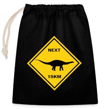 Attention : Apatosaurus croise la route Design - Sac cadeau en coton avec cordon (25 x 30 cm) - noir - Devant