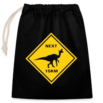 Attention Lambeosaurus croise la route Design - Sac cadeau en coton avec cordon (25 x 30 cm) - noir - Devant