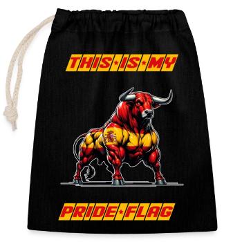 This is my pride flag Spain - Closable cotton gift bag (25x30cm) - black - Front
