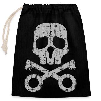Key - Closable cotton gift bag (25x30cm) - black - Front