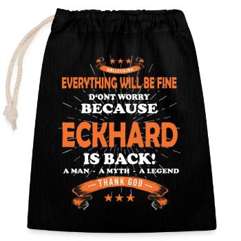 Tout ira bien, car Eckhard Ist da Outfit - Sac cadeau en coton avec cordon (25 x 30 cm) - noir - Devant