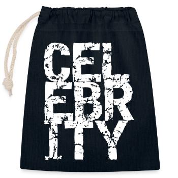 Typographie Rugueuse Urban Art - Sac cadeau en coton avec cordon (25 x 30 cm) - bleu marine - Devant