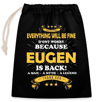 Tout va bien se passer, car Eugen Ist da Outfit - Sac cadeau en coton avec cordon (25 x 30 cm) - noir - Devant