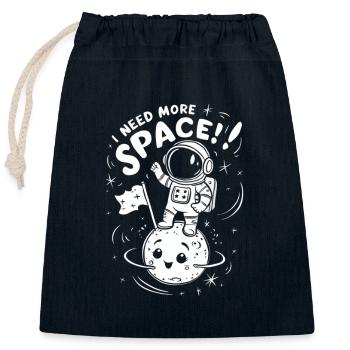 Need More Space Lustiger Astronaut - Verschließbarer Geschenkbeutel aus Baumwolle (25x30cm) - Navy - Vorne