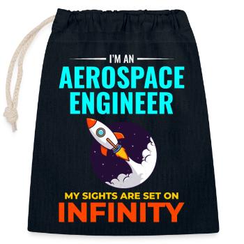 Ingénieur aérospatial Spécialiste des fusées astronautiques - Sac cadeau en coton avec cordon (25 x 30 cm) - bleu marine - Devant