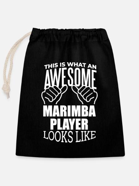Marimba Marimba Marimba - Verschließbarer Geschenkbeutel aus Baumwolle (25x30cm) - Schwarz