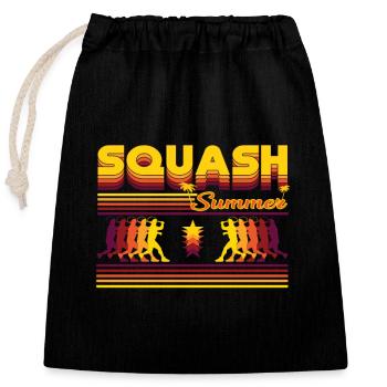 Retro Squash Summer Design - Closable cotton gift bag (25x30cm) - black - Front