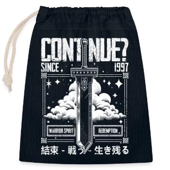 Continuer? FF7 Classic Design 1997 - Sac cadeau en coton avec cordon (25 x 30 cm) - bleu marine - Devant