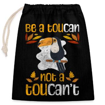 Oiseau Animal Bec - Sac cadeau en coton avec cordon (25 x 30 cm) - noir - Devant