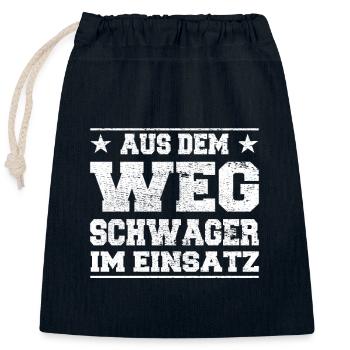 Aus dem Weg Schwager im Einsatz Design - Verschließbarer Geschenkbeutel aus Baumwolle (25x30cm) - Navy - Vorne